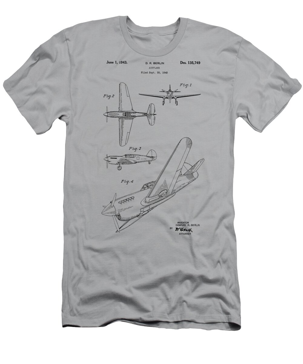 omdømme Ødelæggelse Kæmpe stor Spitfire Airplane Patent 1942 T-Shirt by Chris Smith - Fine Art America