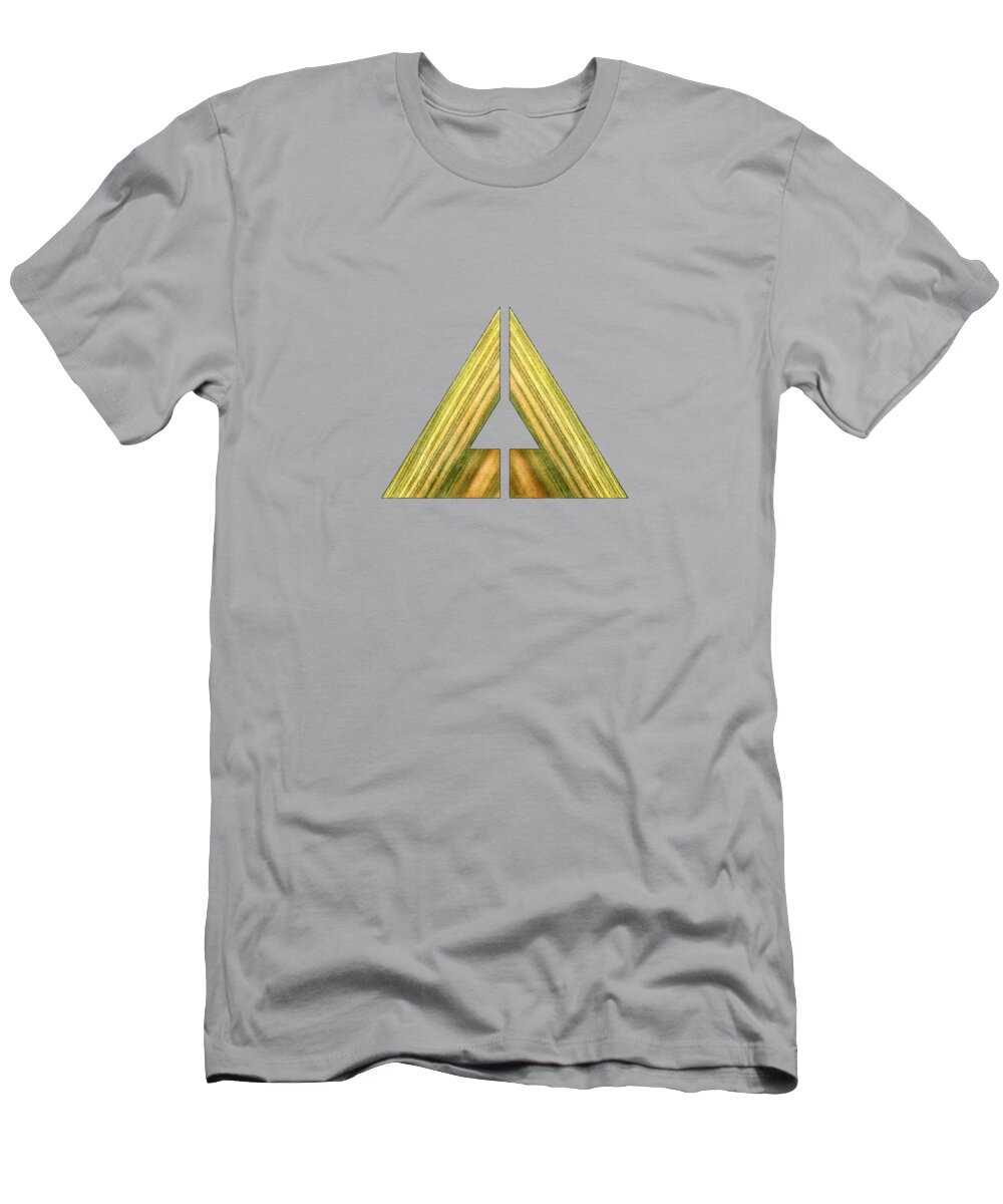 Block T-Shirt featuring the photograph Split Triangle Green by YoPedro