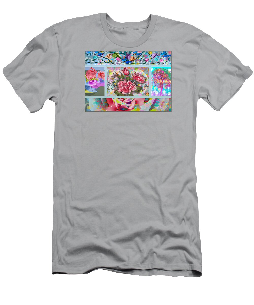 Spring T-Shirt featuring the digital art Spring Medley by Eleni Synodinou