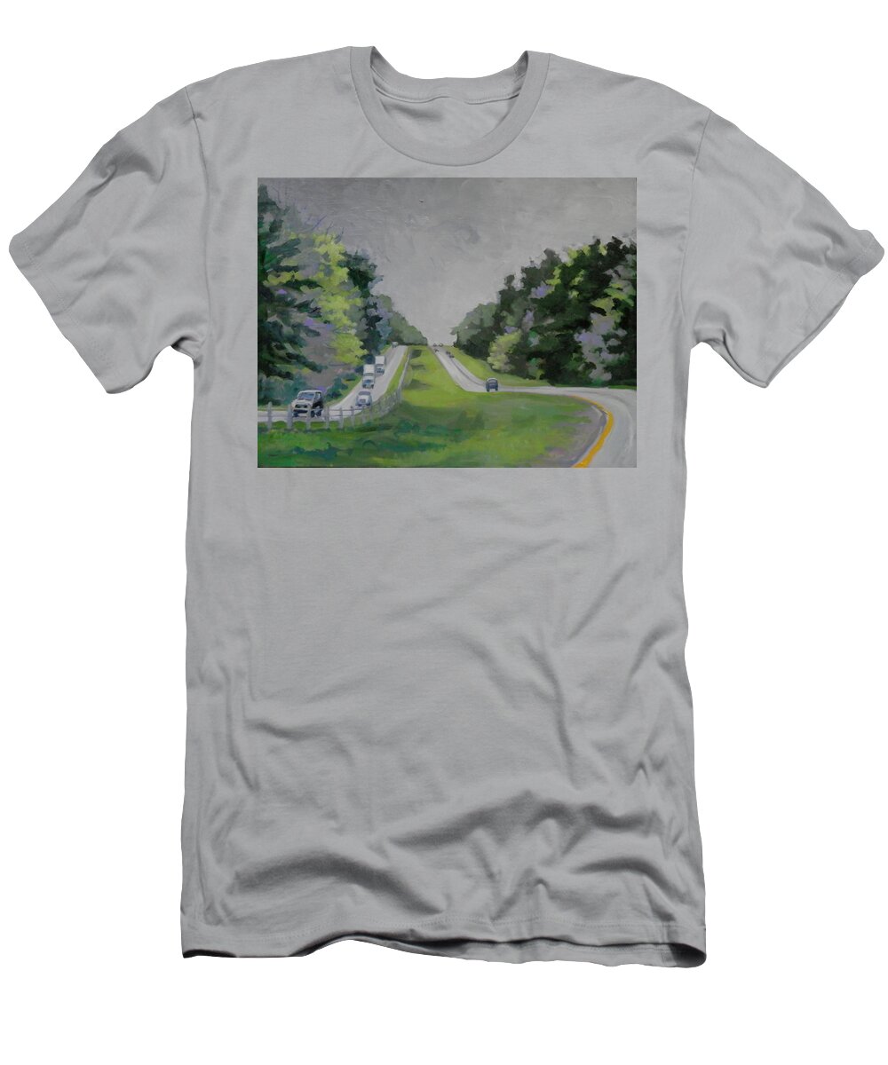 Landscape T-Shirt featuring the painting Spring on I 16 by Martha Tisdale