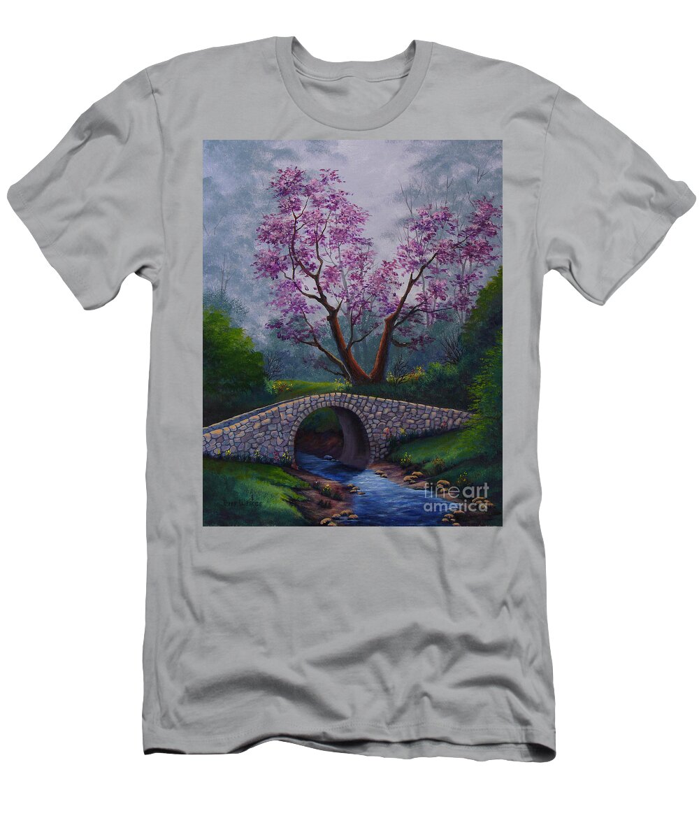 Landscape T-Shirt featuring the painting Springtime by Jerry Walker