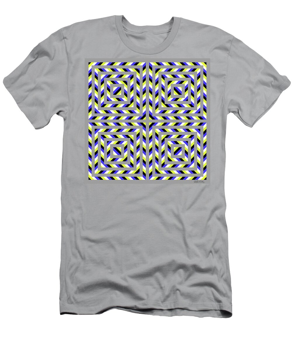 Optical Illusion T-Shirt featuring the mixed media Squaroo by Gianni Sarcone