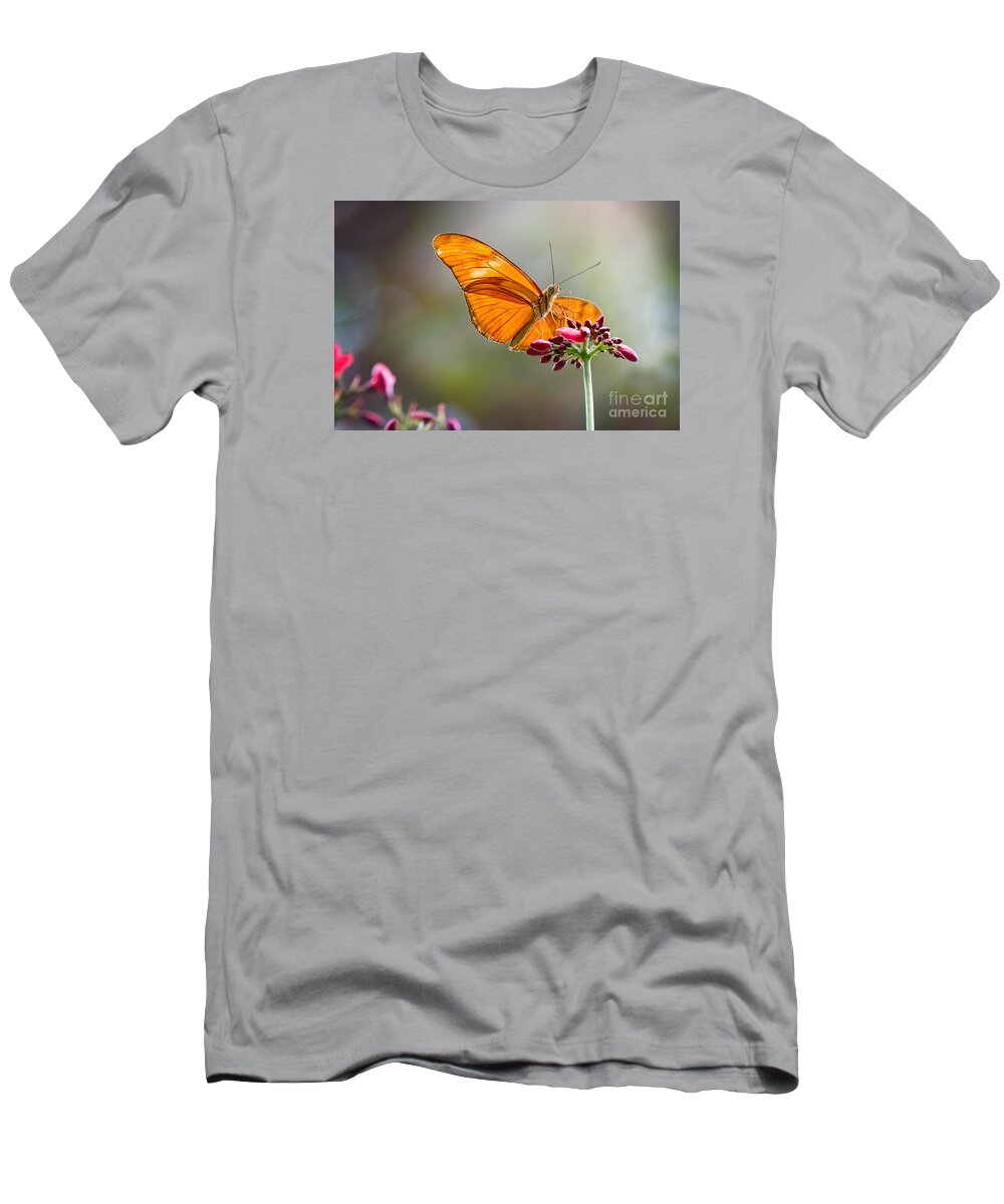 Butterfly T-Shirt featuring the photograph Stained Glass Wings by Sharon McConnell