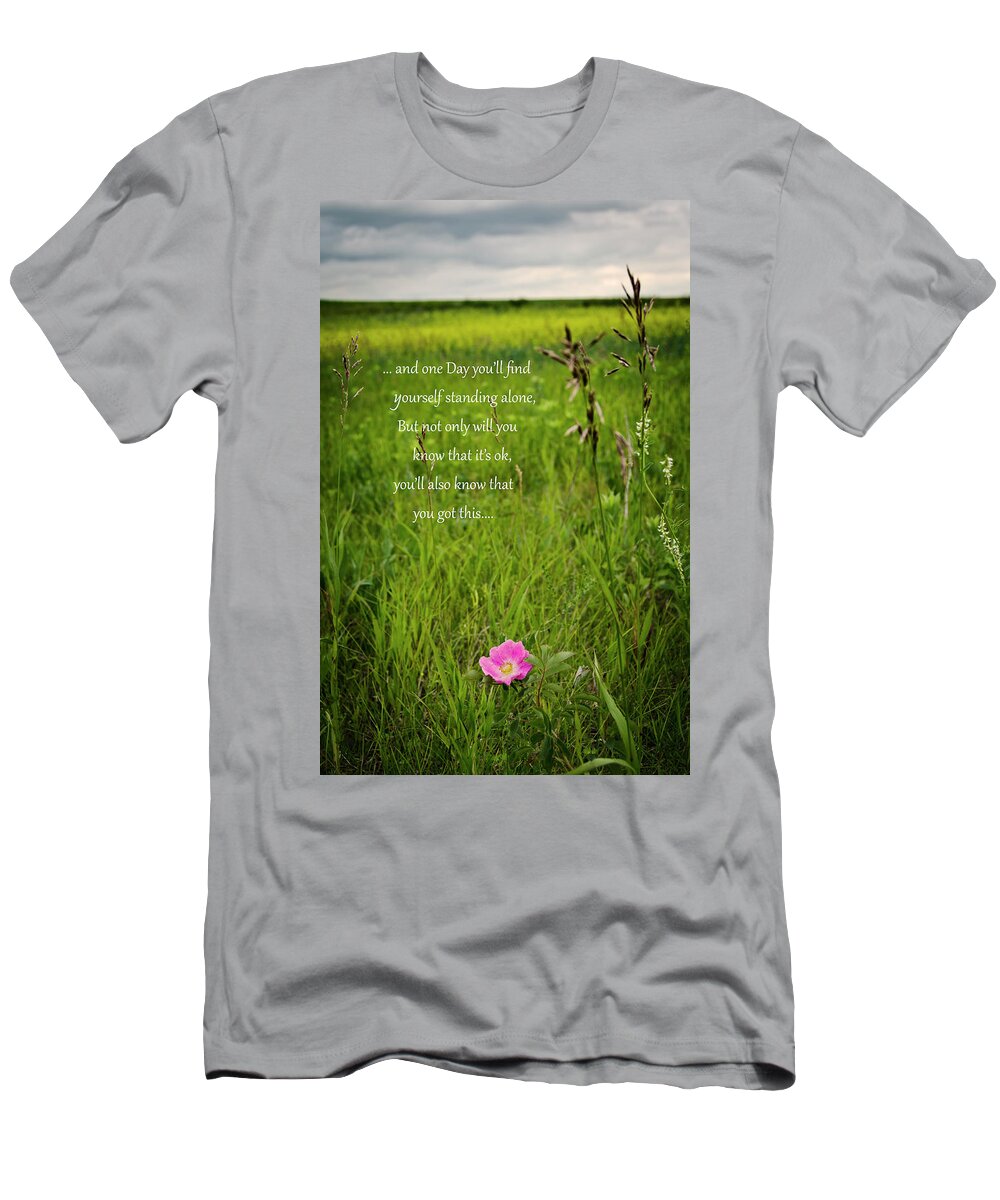 Standing Alone T-Shirt featuring the photograph Standing Alone by Sandra Parlow