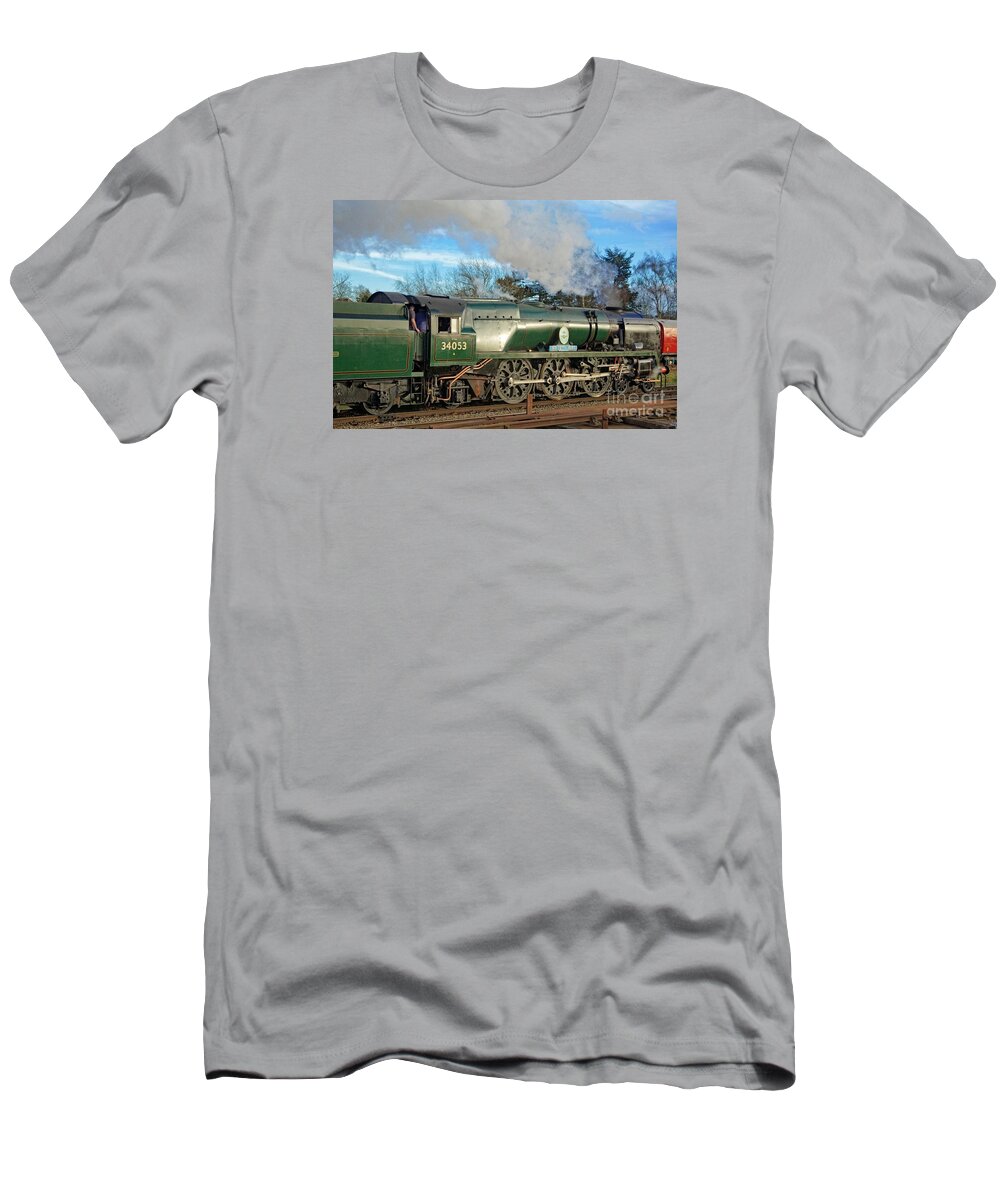 Steam T-Shirt featuring the photograph Steam Locomotive Elegance by David Birchall