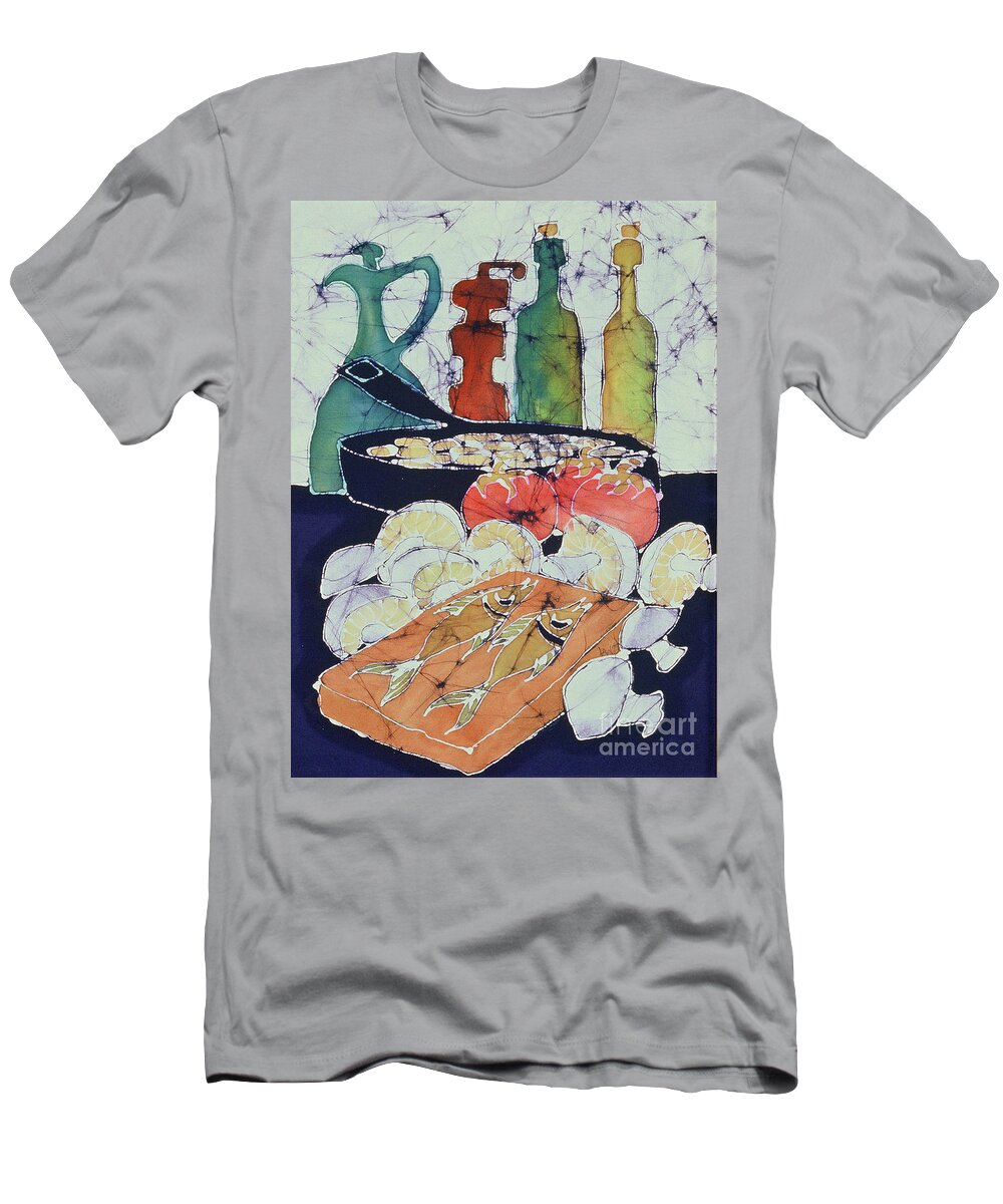 Still Life T-Shirt featuring the tapestry - textile Still Life with Blues by Carol Law Conklin