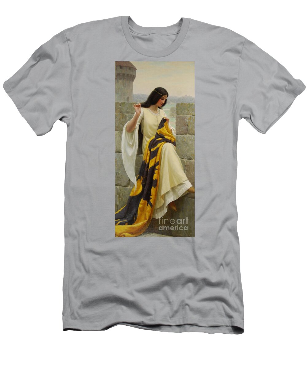 Stitching The Standard T-Shirt featuring the painting Stitching the Standard by Edmund Blair Leighton