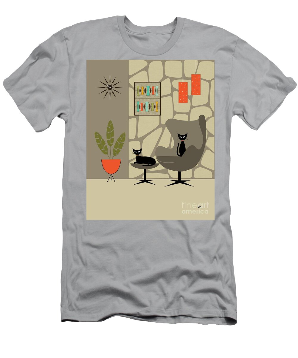 Mid Century Modern T-Shirt featuring the digital art Stone Wall by Donna Mibus
