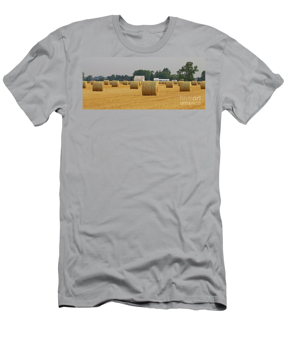 Straw Bales T-Shirt featuring the photograph Straw Bales 7674 by Jack Schultz