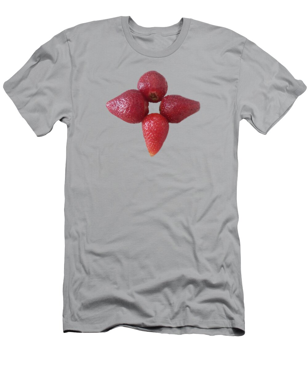 Strawberries T-Shirt featuring the photograph Strawberry Flower by Sara Naqvi