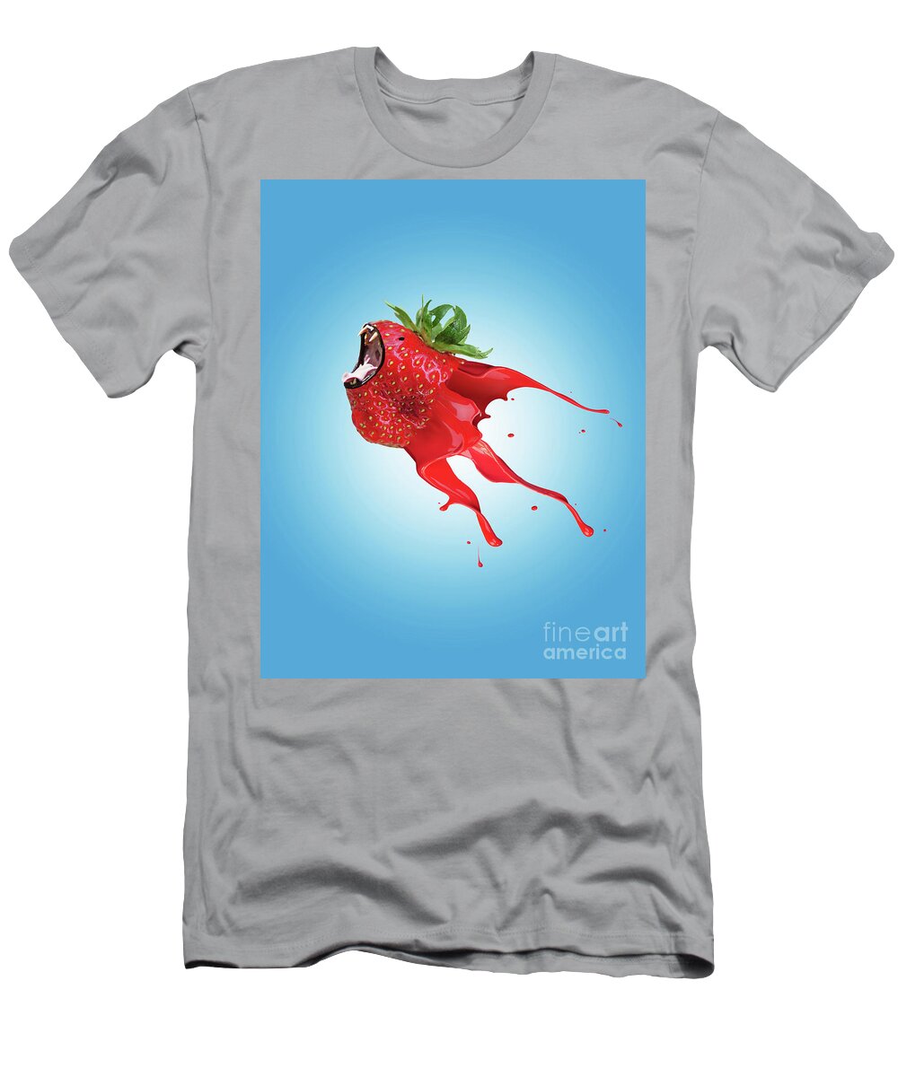 Blue T-Shirt featuring the photograph Strawberry by Juli Scalzi