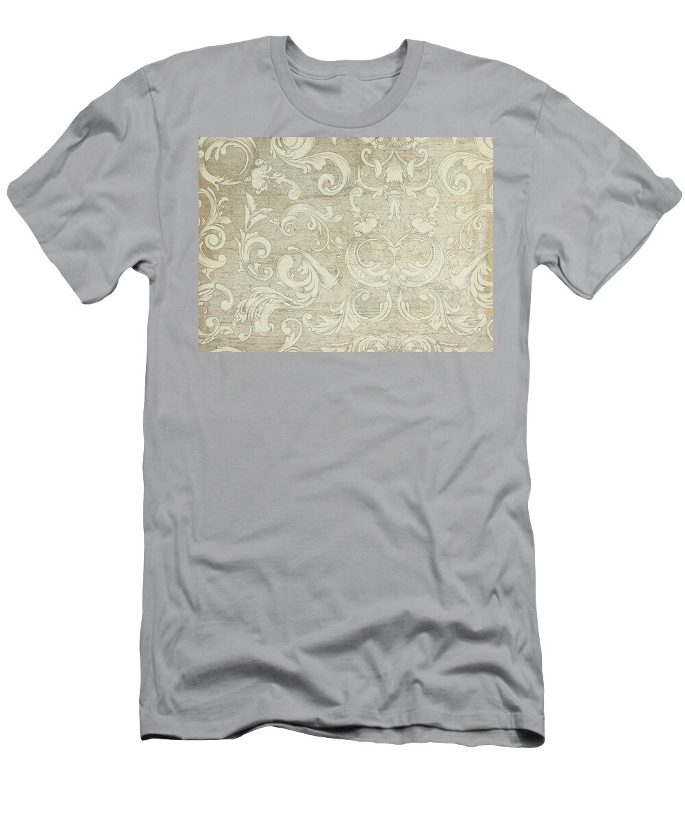 Vintage T-Shirt featuring the painting Summer at the Cottage - Vintage Style Wooden Scroll Flourishes by Audrey Jeanne Roberts