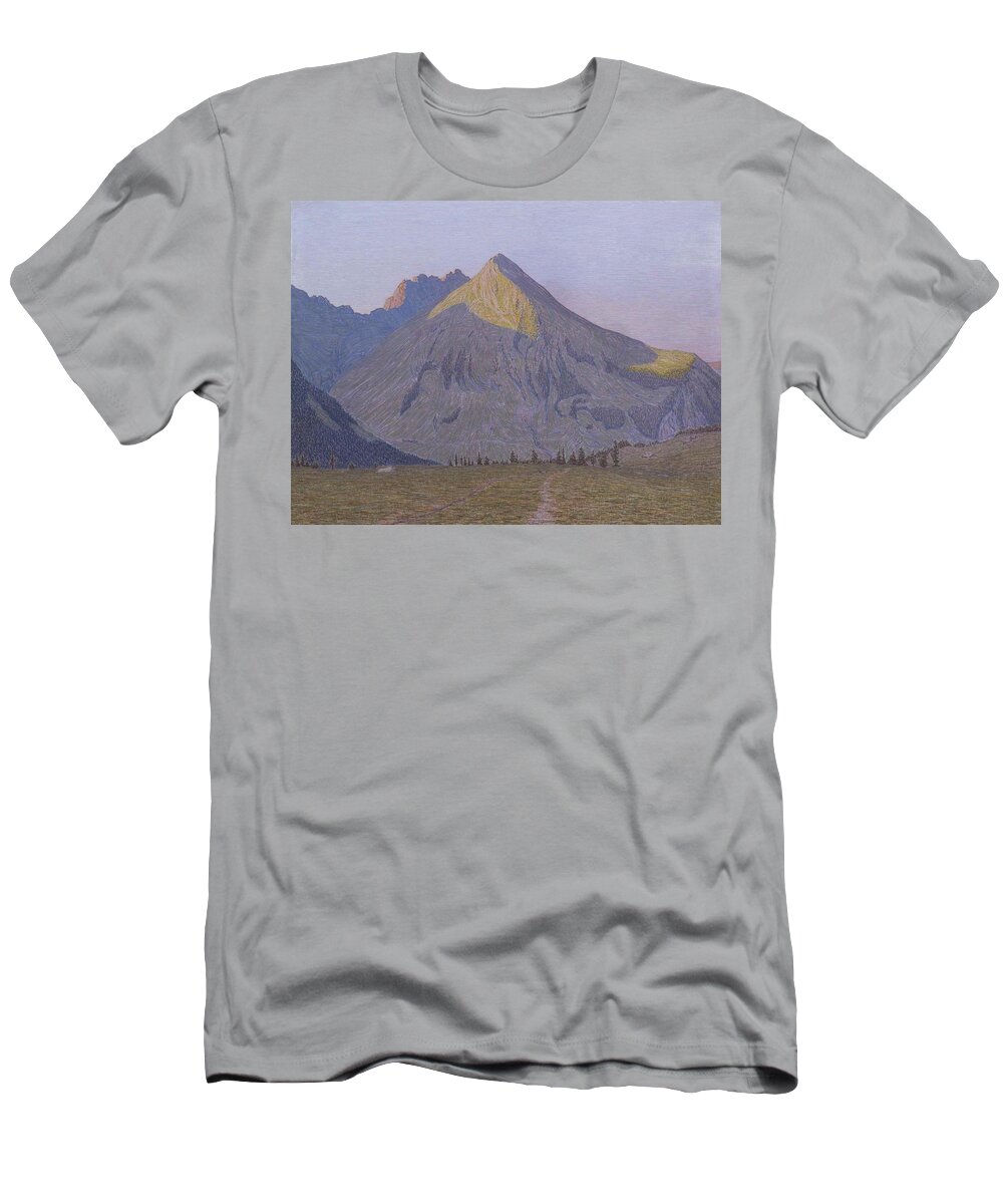 Alexandre Perrier T-Shirt featuring the painting Sun on the tops by MotionAge Designs