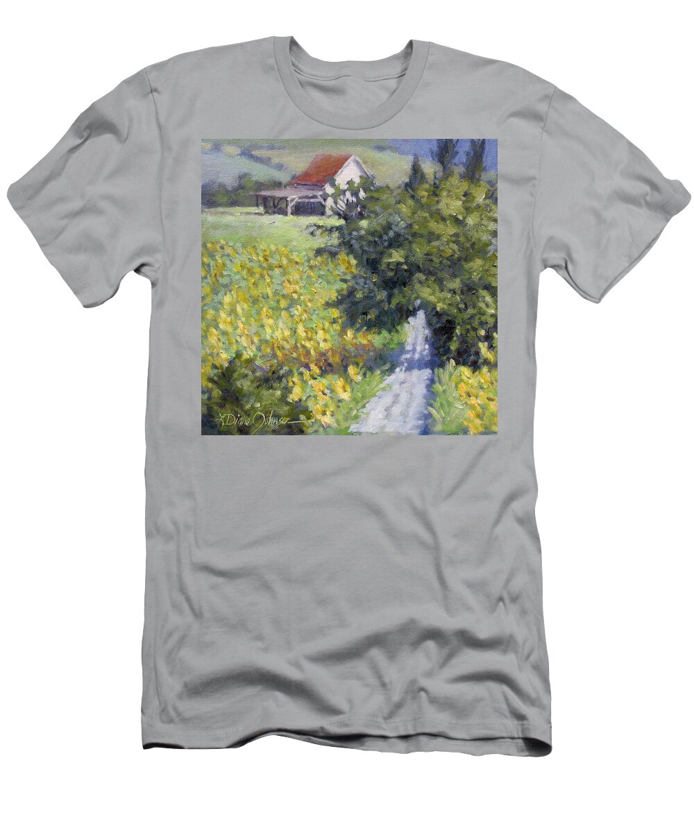 French Sunflowers T-Shirt featuring the painting Sunflower Dream by L Diane Johnson