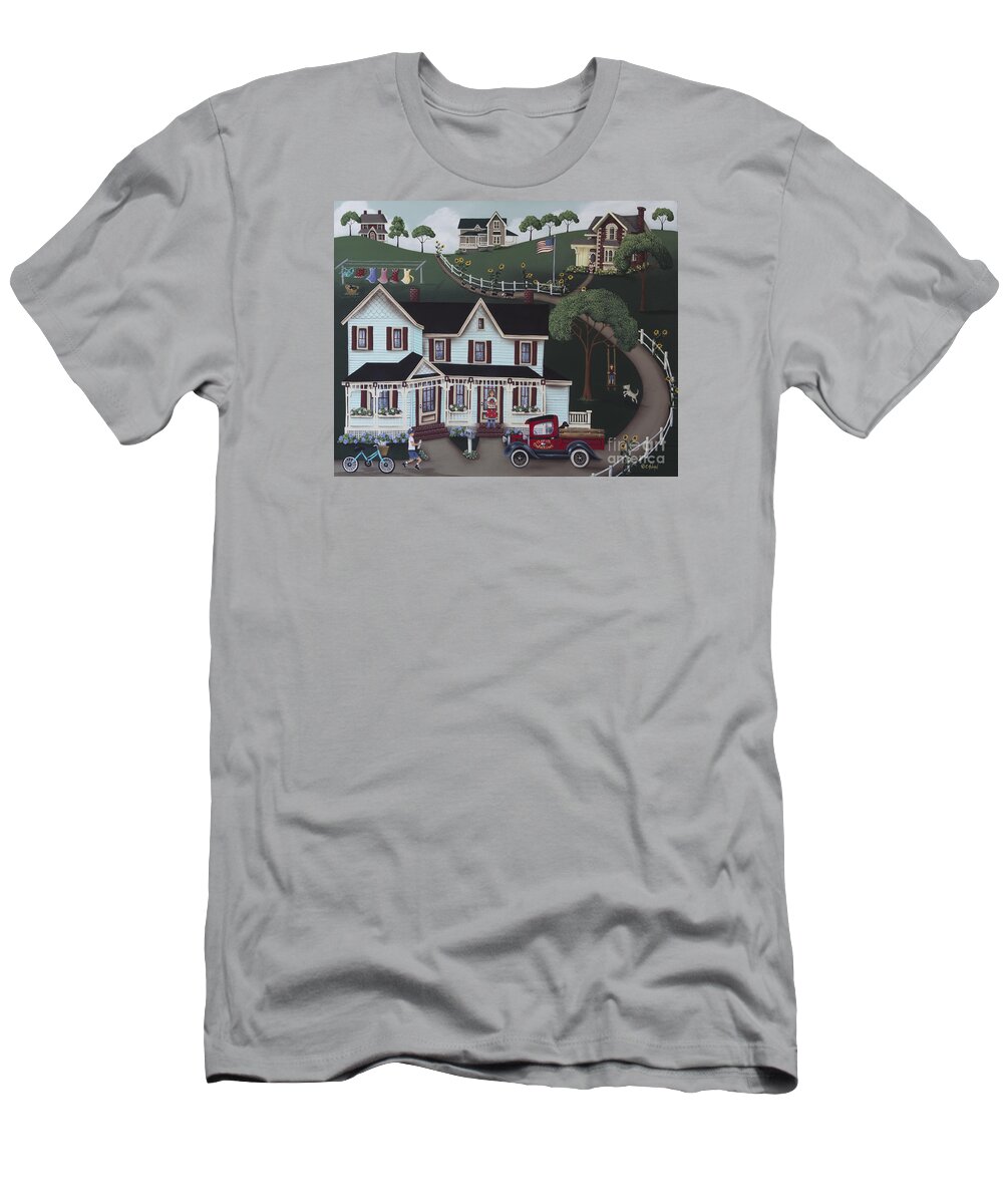 Art T-Shirt featuring the painting Sunflower Lane by Catherine Holman