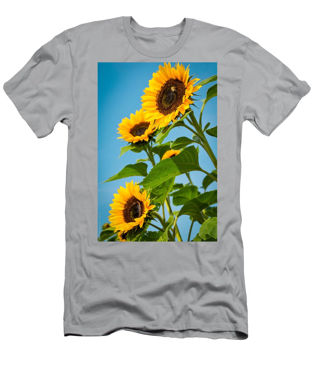 Sunflowers T-Shirt featuring the photograph Sunflower Morning by Debbie Karnes