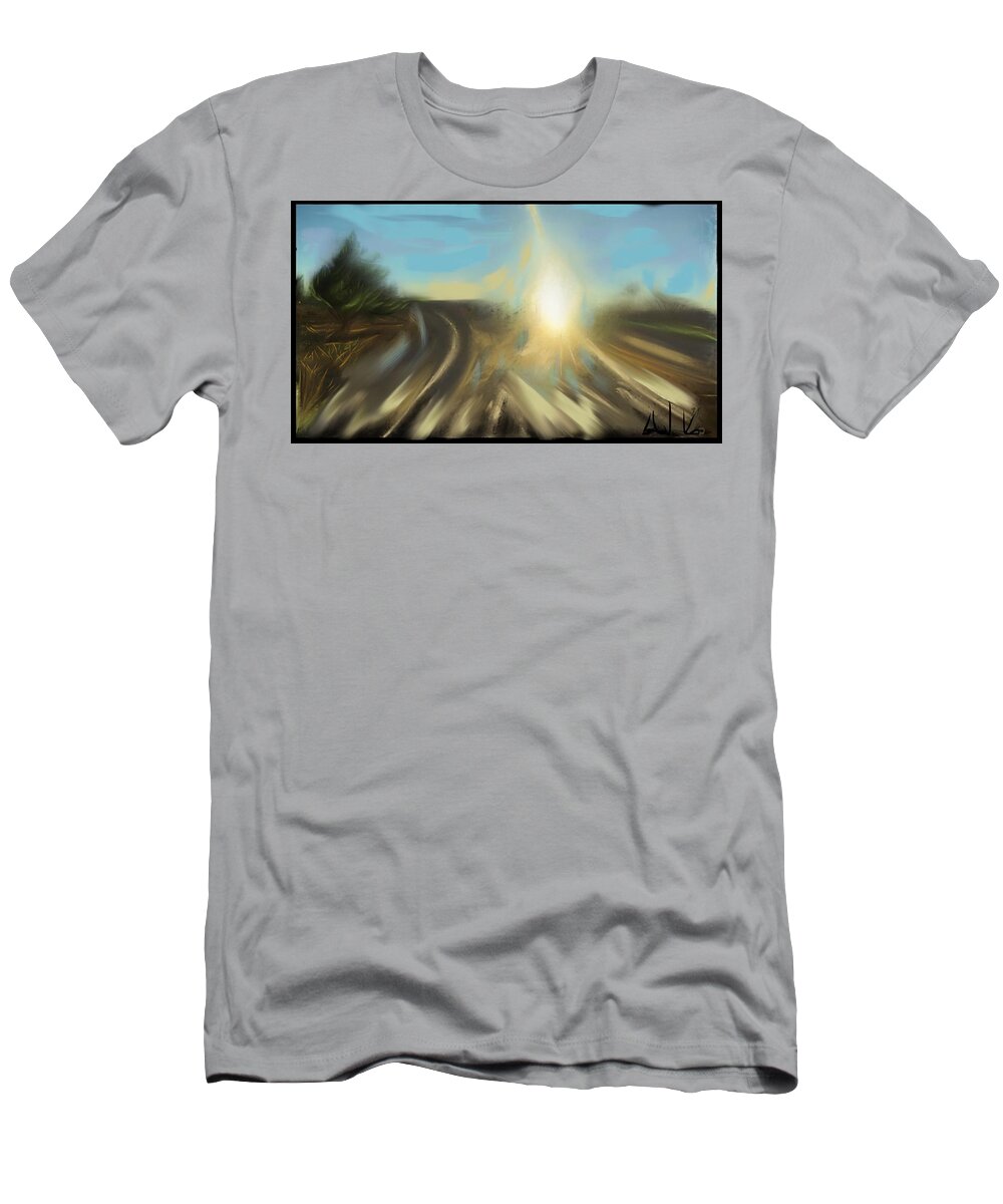 Landscape T-Shirt featuring the digital art Sunrise by Angela Weddle