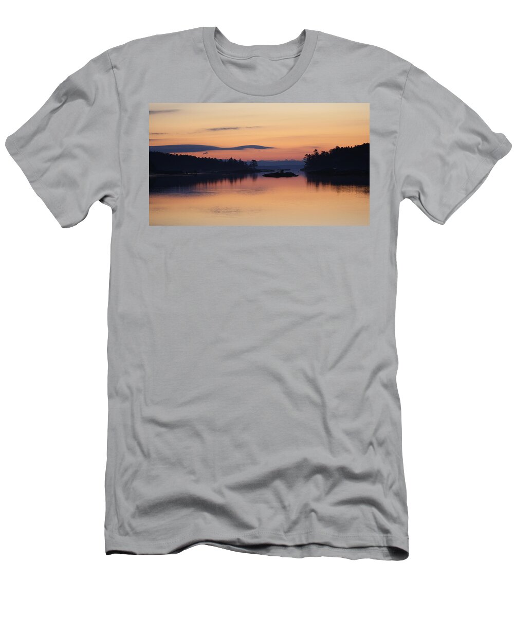Sunrise T-Shirt featuring the photograph Sunrise in Blue Hill III by Greg DeBeck
