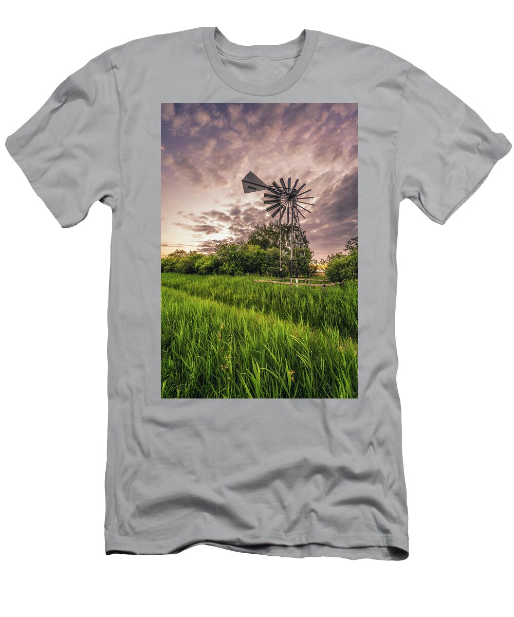 Cloud T-Shirt featuring the photograph Sunset over the new pump by James Billings