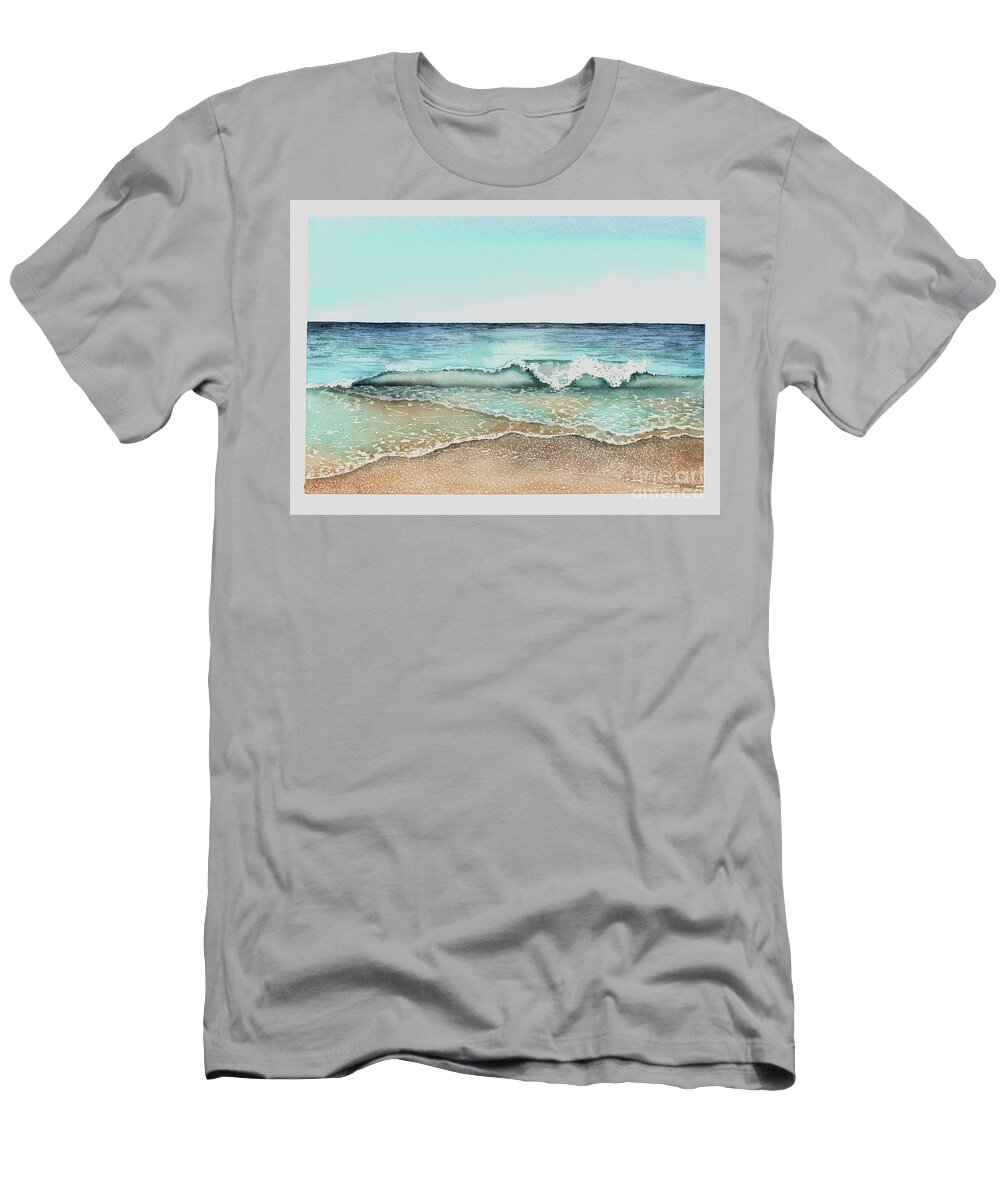 Gulf Coast T-Shirt featuring the painting Surging Seas by Hilda Wagner