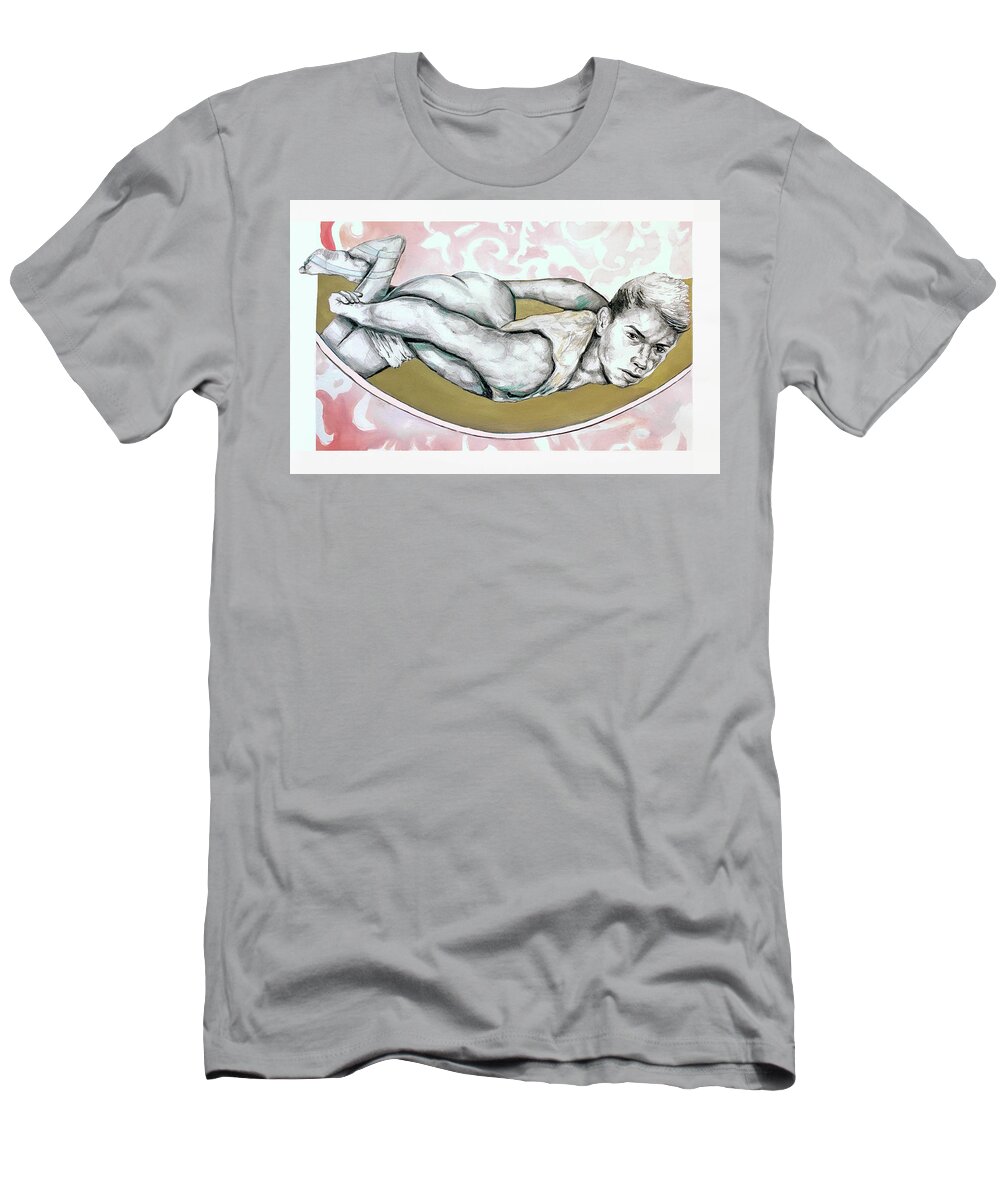 Nude Figure T-Shirt featuring the painting Surrender or Sacrifice by Rene Capone