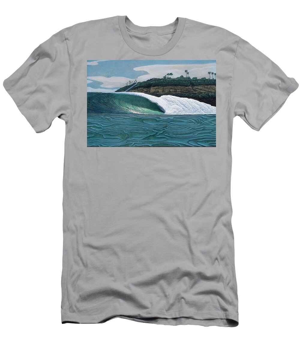 Surfing T-Shirt featuring the relief Swami's by Nathan Ledyard