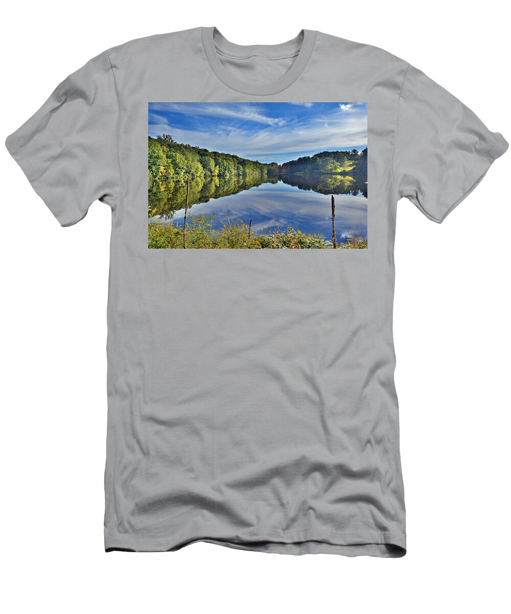'swan Lake T-Shirt featuring the photograph Swan Lake Times Two by Jeffrey Friedkin
