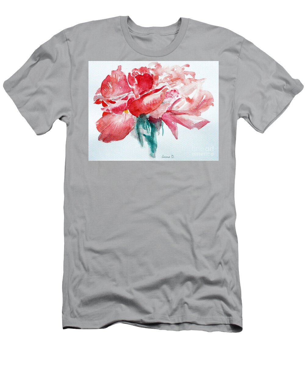 Watercolor T-Shirt featuring the painting Swaying by Jasna Dragun