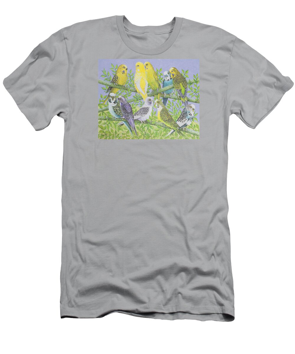 Parrot T-Shirt featuring the painting Sweet Talking by Pat Scott