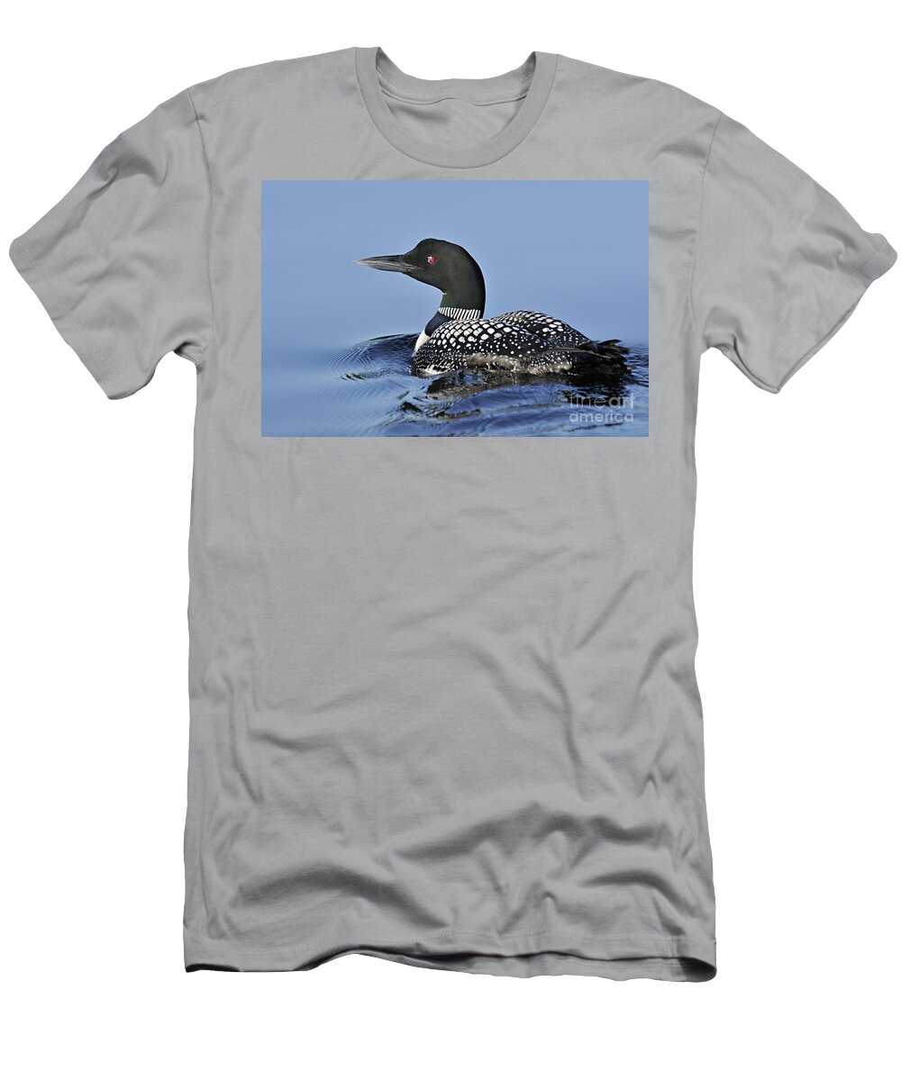 Photography T-Shirt featuring the photograph Swimming Loon by Larry Ricker