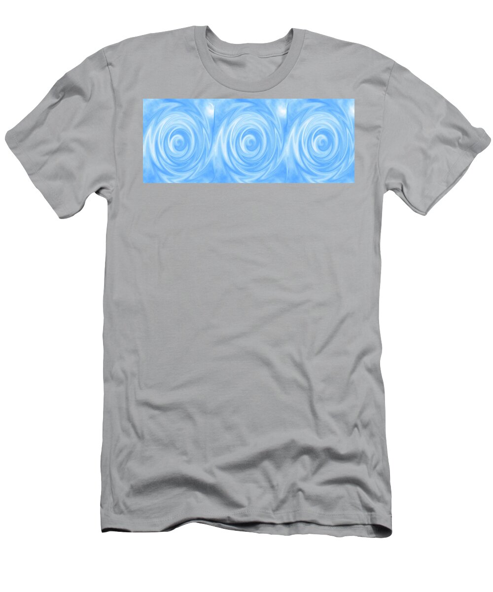 Circles T-Shirt featuring the digital art Swirls of Blue by Cathy Harper