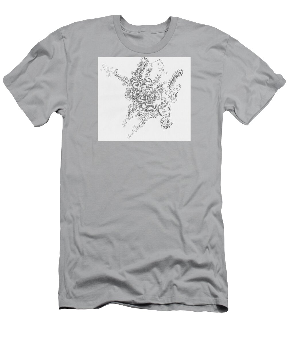Caregiver T-Shirt featuring the drawing Swirls by Carole Brecht