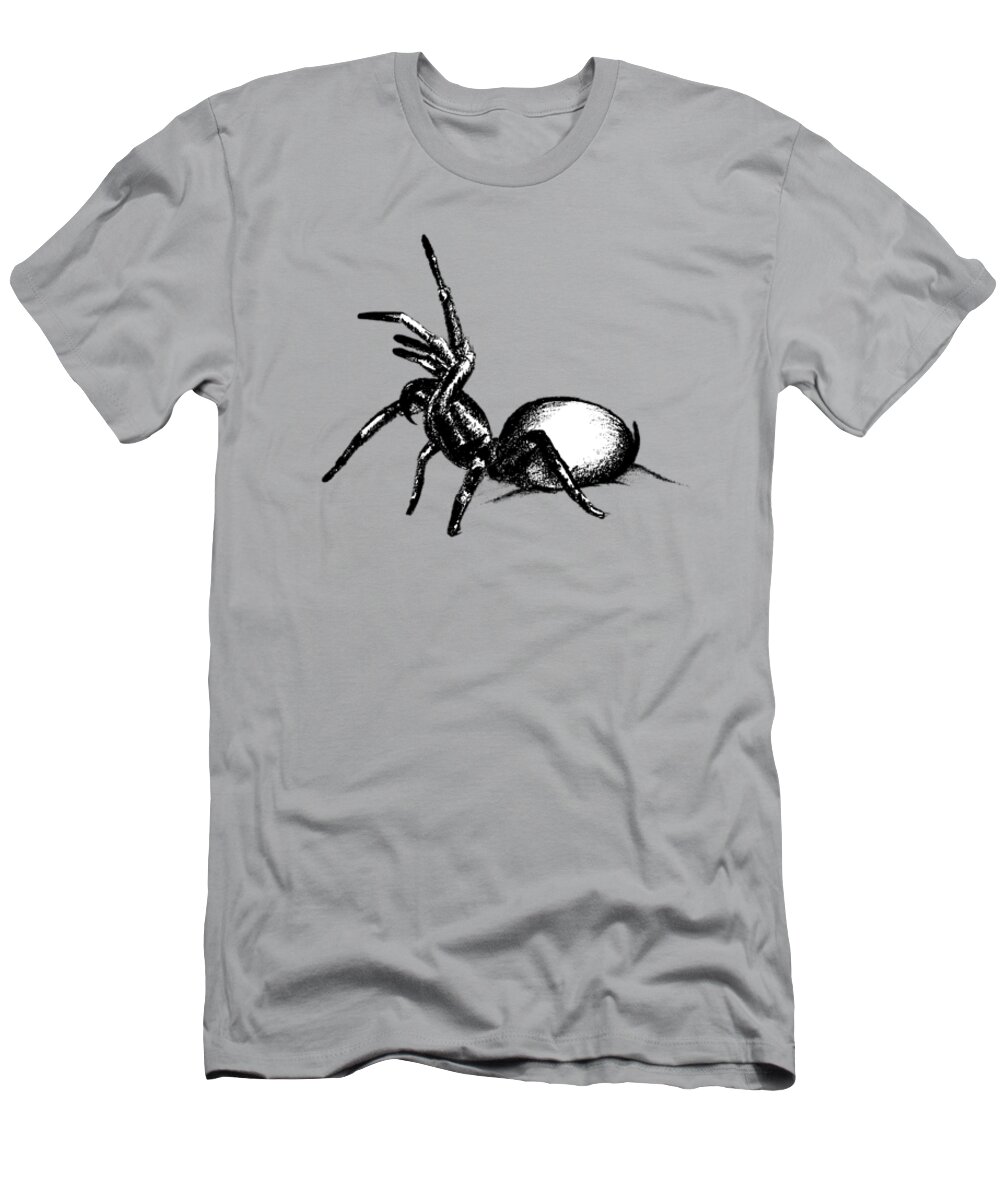 Spider T-Shirt featuring the drawing Sydney Funnel Web by Nicholas Ely
