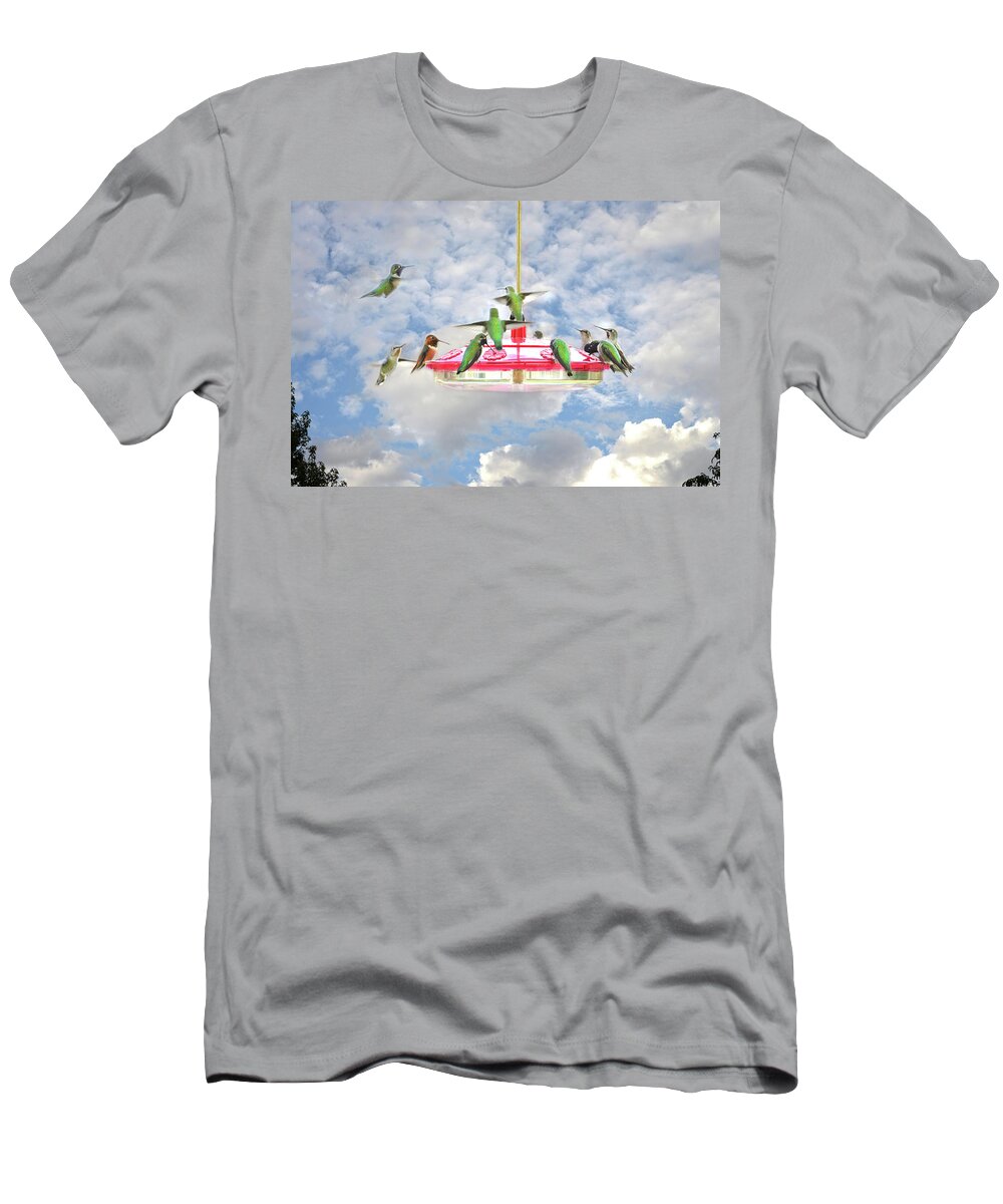 Hummingbirds T-Shirt featuring the photograph Taking Reservations by Lynn Bauer