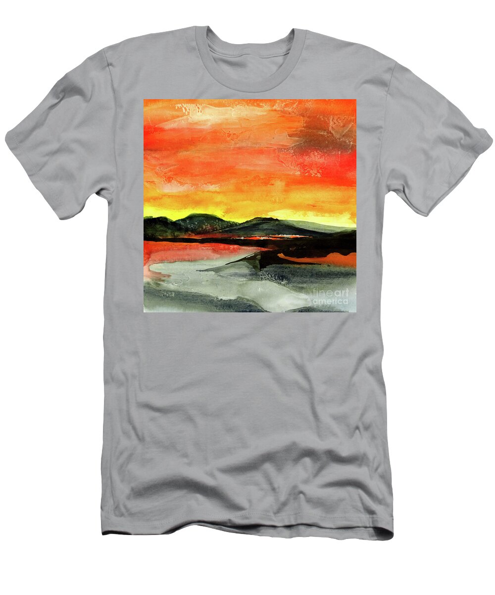 Original Watercolors T-Shirt featuring the painting Taos Gold by Chris Paschke