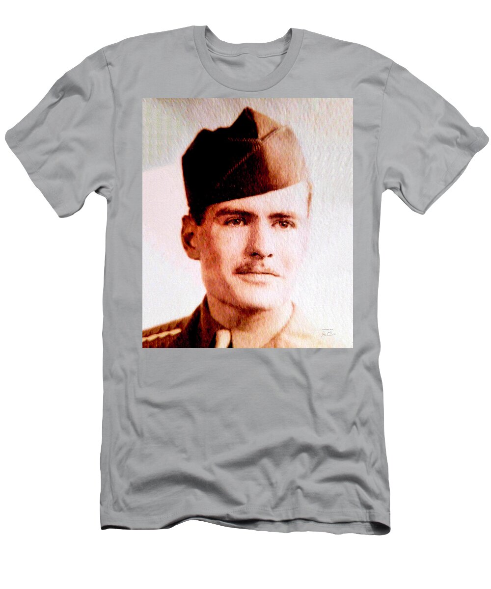 Wwii T-Shirt featuring the digital art Tawson Clare Wall Avon WWII Hero by Joe Paradis