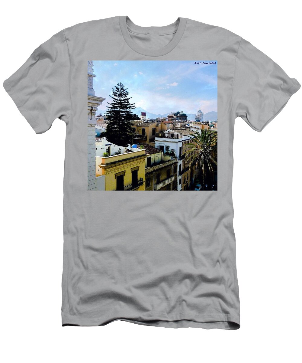 Beautiful T-Shirt featuring the photograph #tbt Family Trip To #sicily March 2011 by Austin Tuxedo Cat