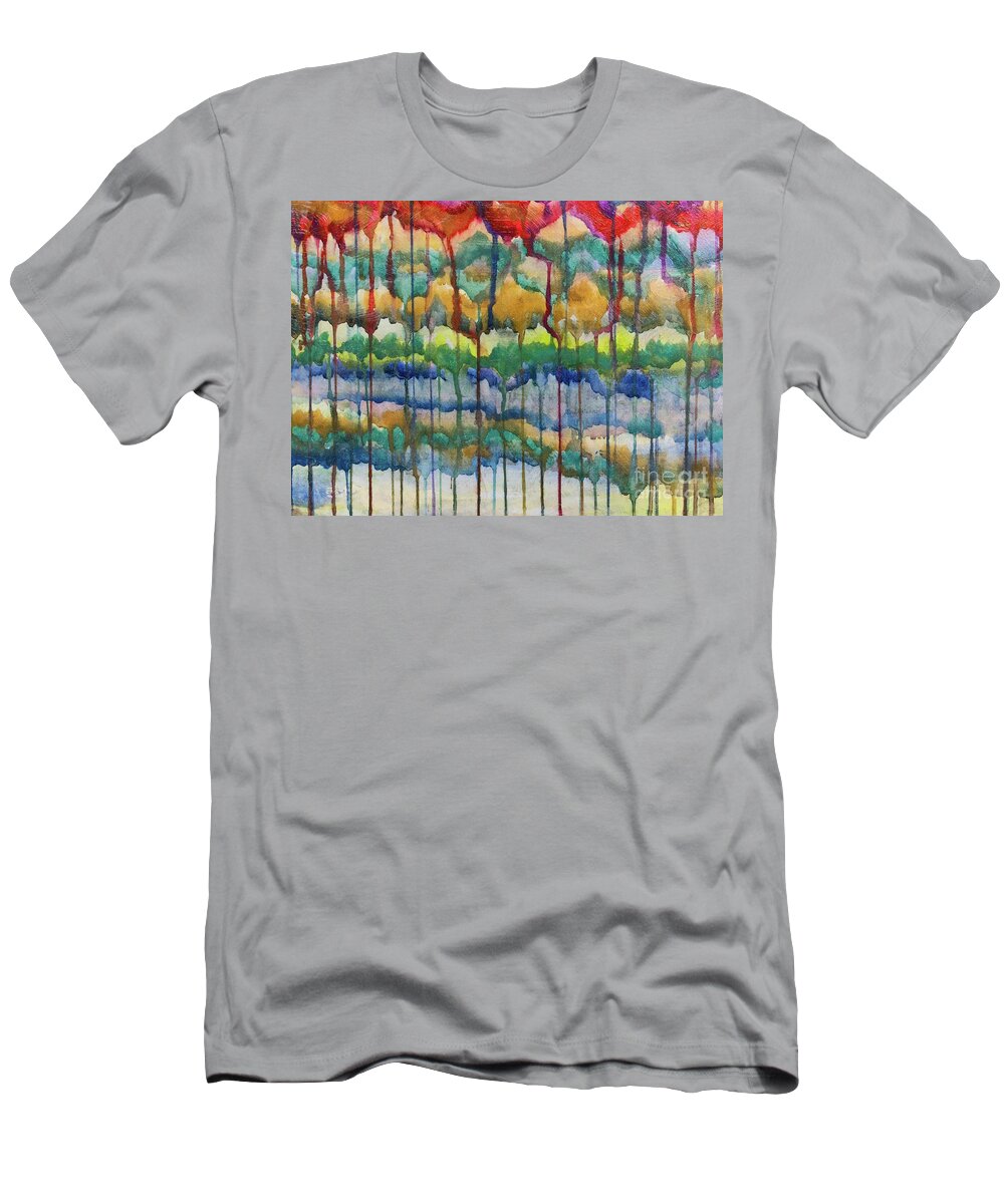 Seascape T-Shirt featuring the painting Tear Scape Multi by Francelle Theriot