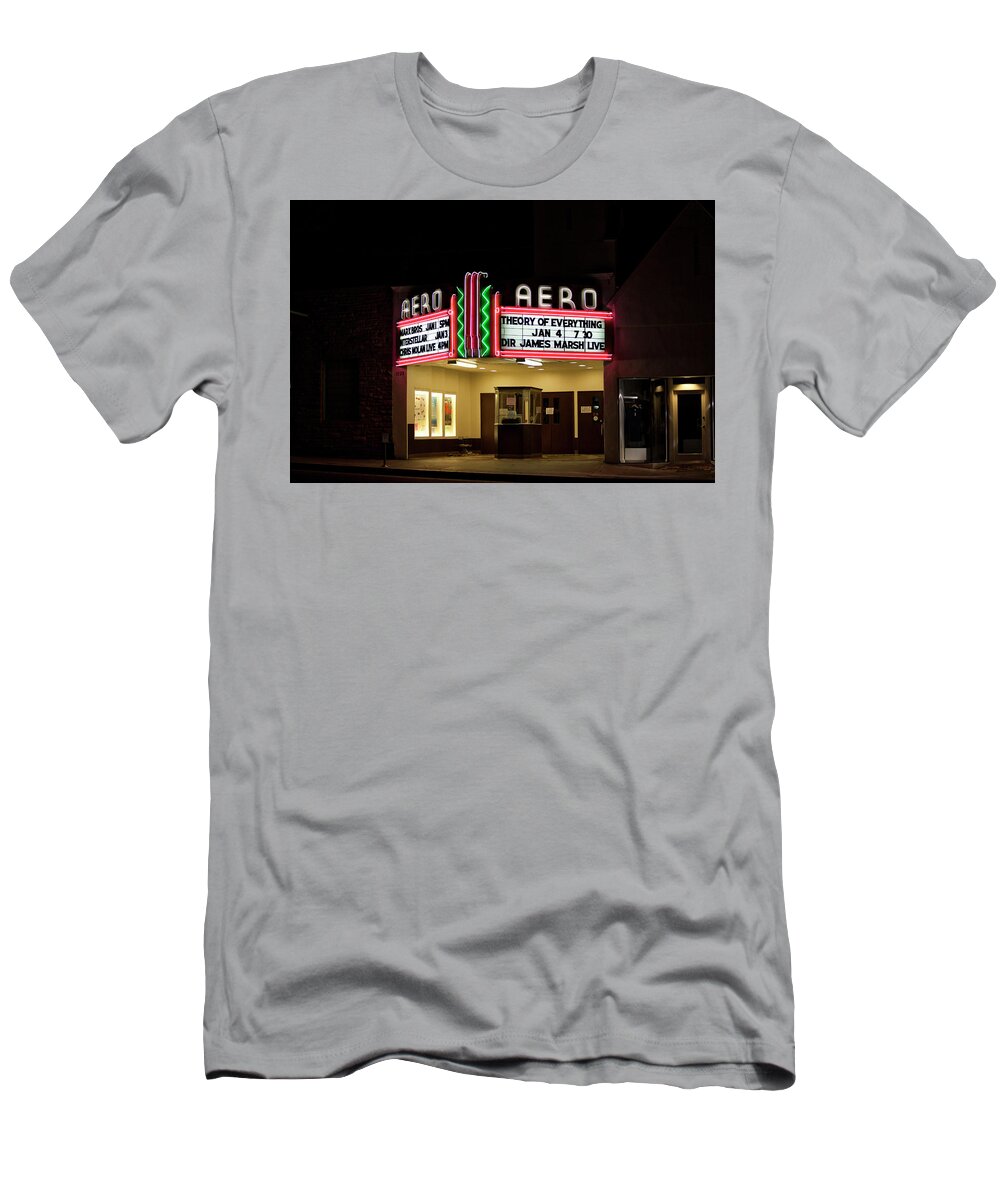 Theater T-Shirt featuring the photograph The Aero Theater by Gene Parks