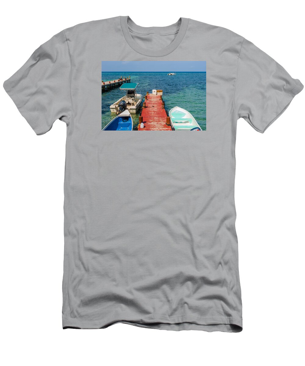 Wall Art T-Shirt featuring the photograph The end of the pier, by Charles McCleanon