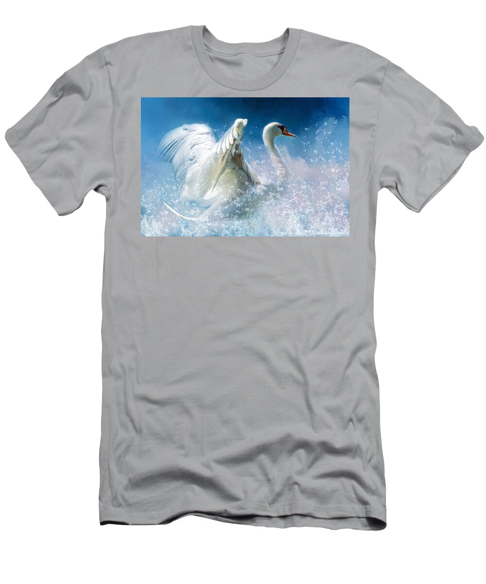 Tempestuous Beauty T-Shirt featuring the mixed media Tempestuous Beauty by Georgiana Romanovna