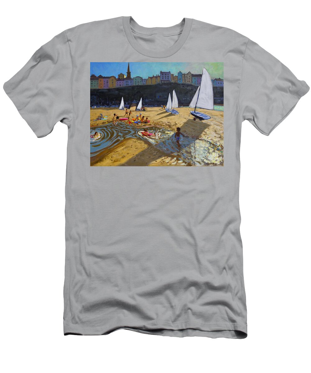 Tenby Regatta T-Shirt featuring the painting Tenby Regatt by Andrew Macara