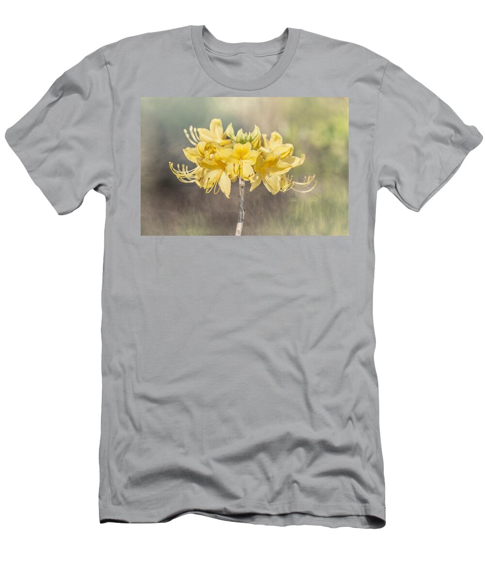 Texas Native Azalea T-Shirt featuring the photograph Texas Azalea -Textured by Kathy Adams Clark