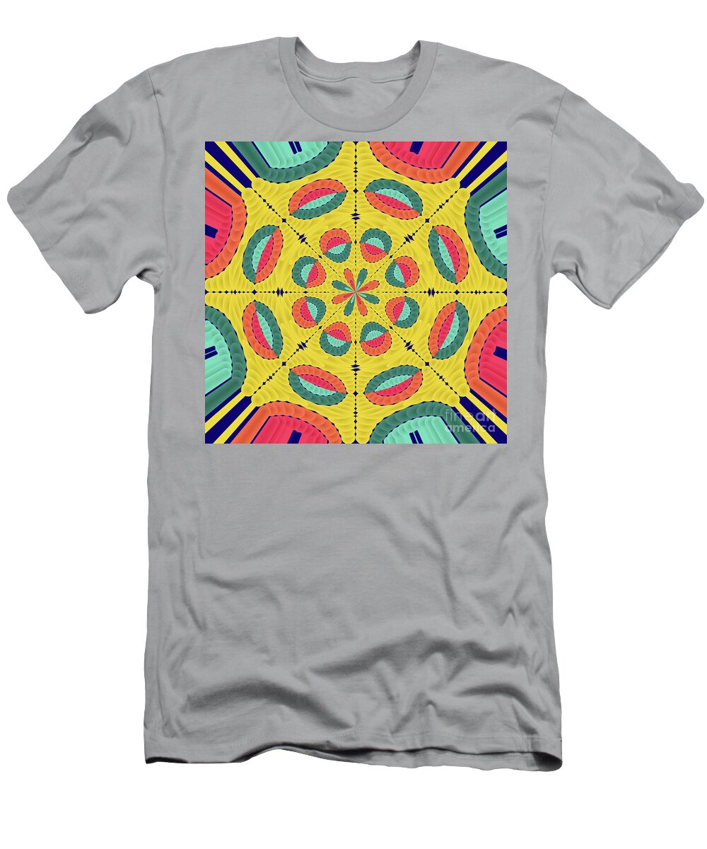 Mandala T-Shirt featuring the digital art Textured tropical mandala by Gaspar Avila