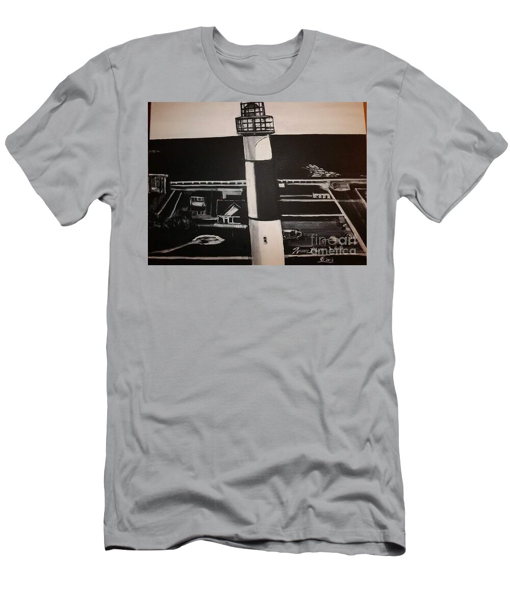 Atlantic City Lighthouses T-Shirt featuring the painting The Absecon Lighthouse by Tyrone Hart