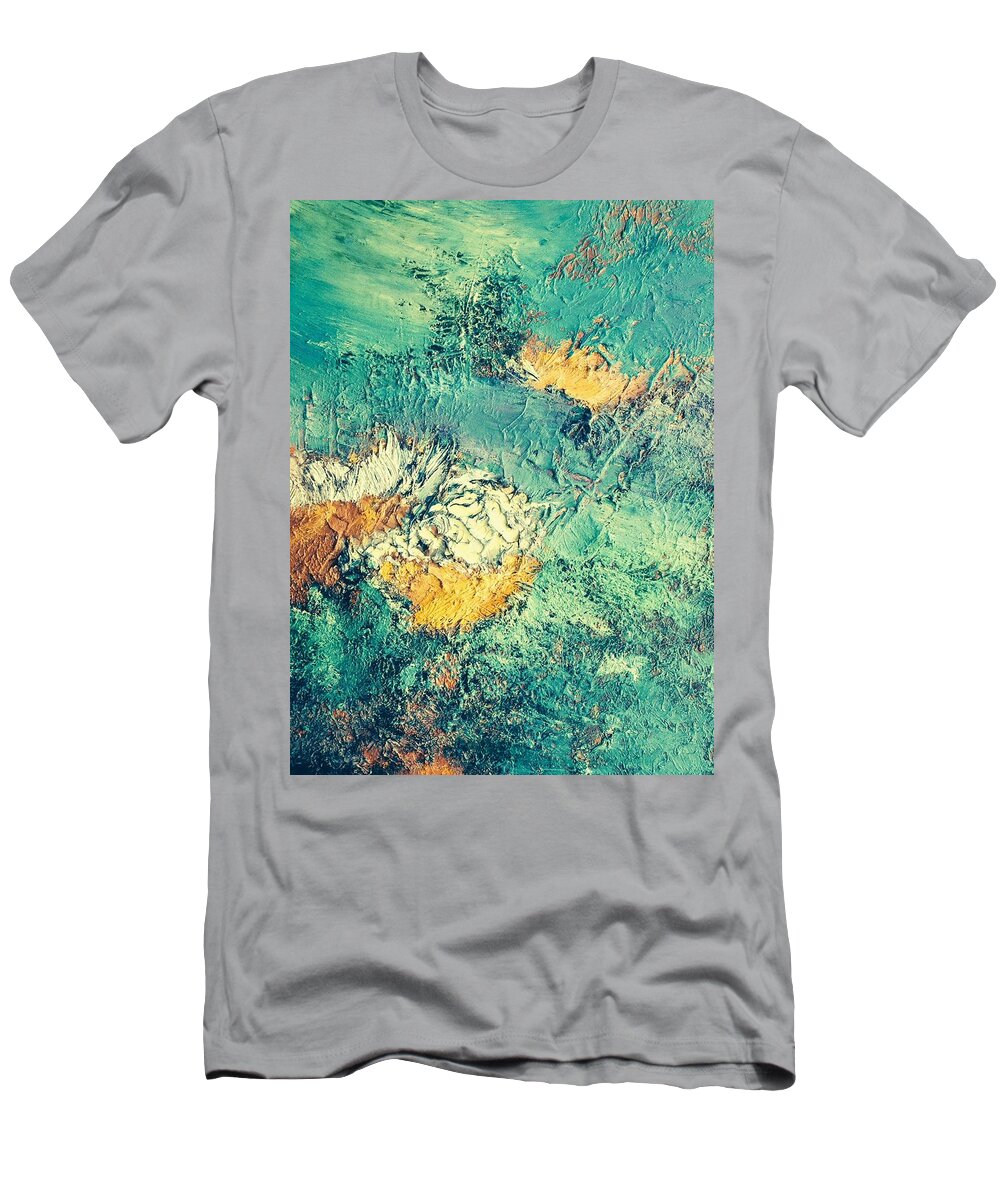 Contemporary Abstract T-Shirt featuring the painting The Way It Would Be If It Were by Dennis Ellman