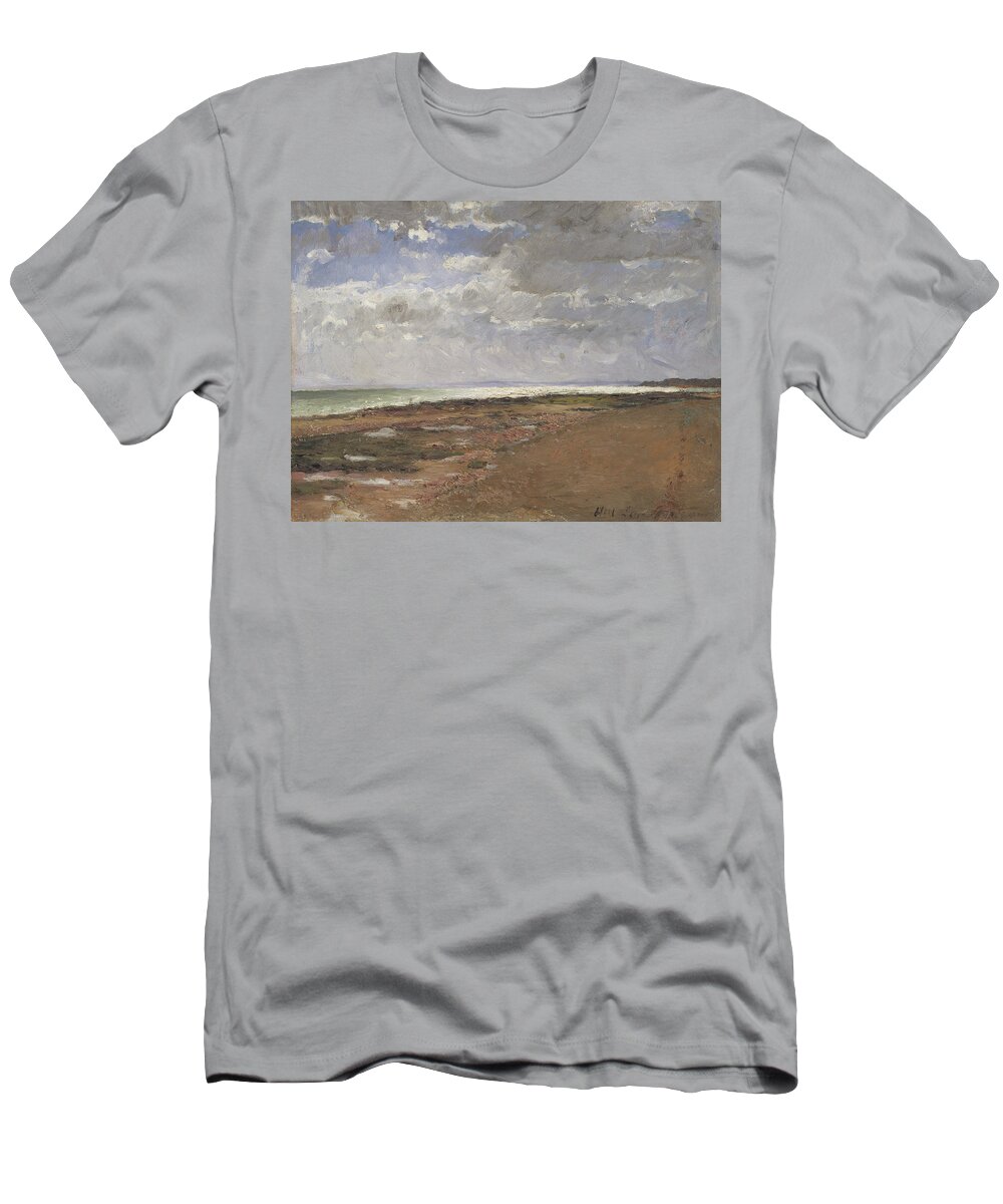 19th Century Art T-Shirt featuring the painting The Beach at Luc by Carl Fredrik Hill