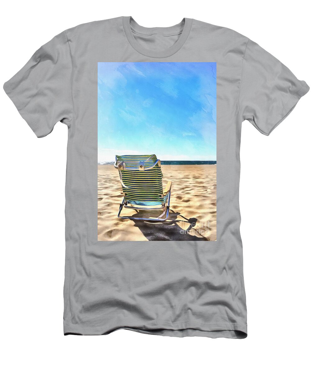 Chair T-Shirt featuring the photograph The Beach Chair by Edward Fielding