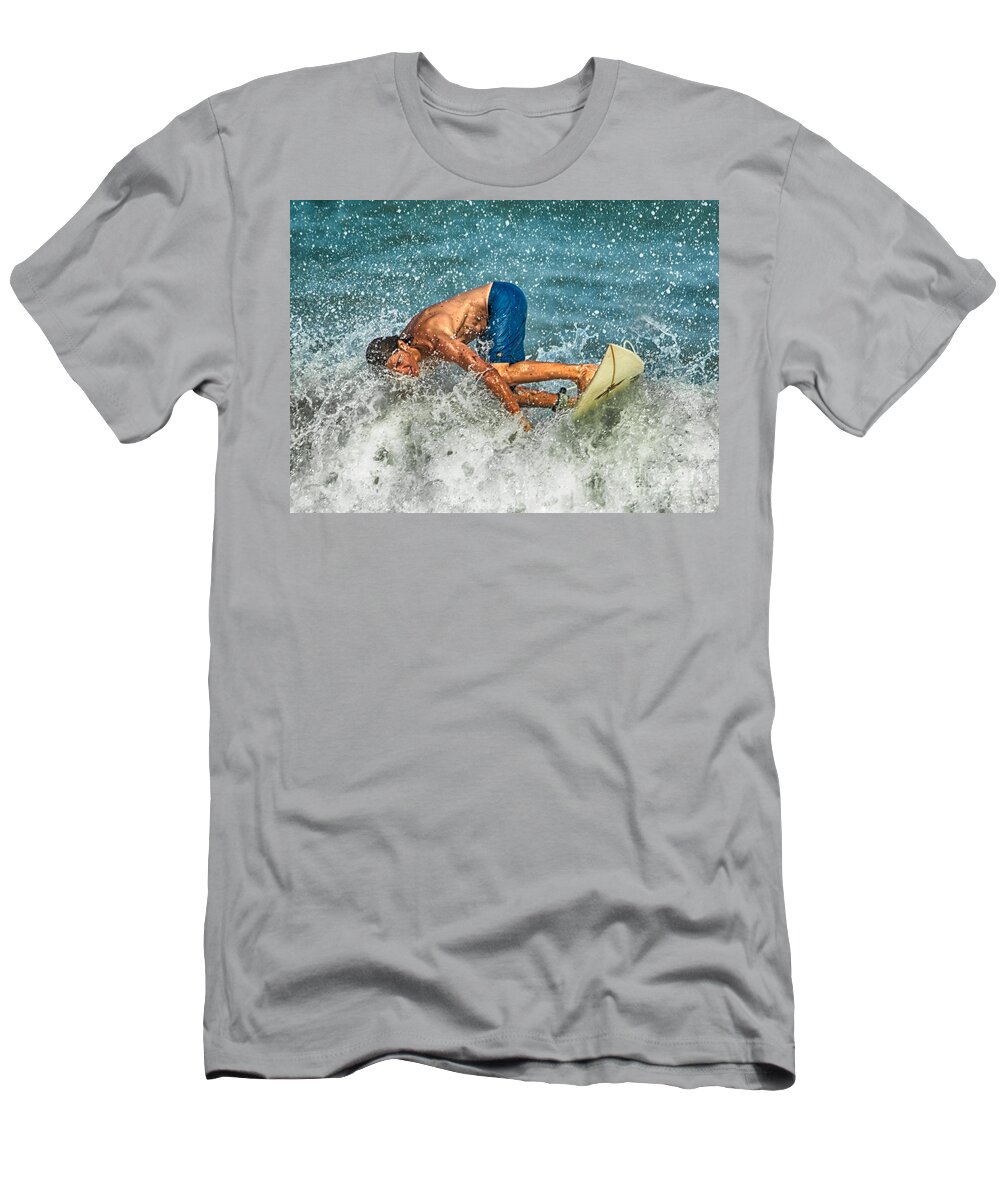 Beach T-Shirt featuring the photograph The Big Lean by Eye Olating Images