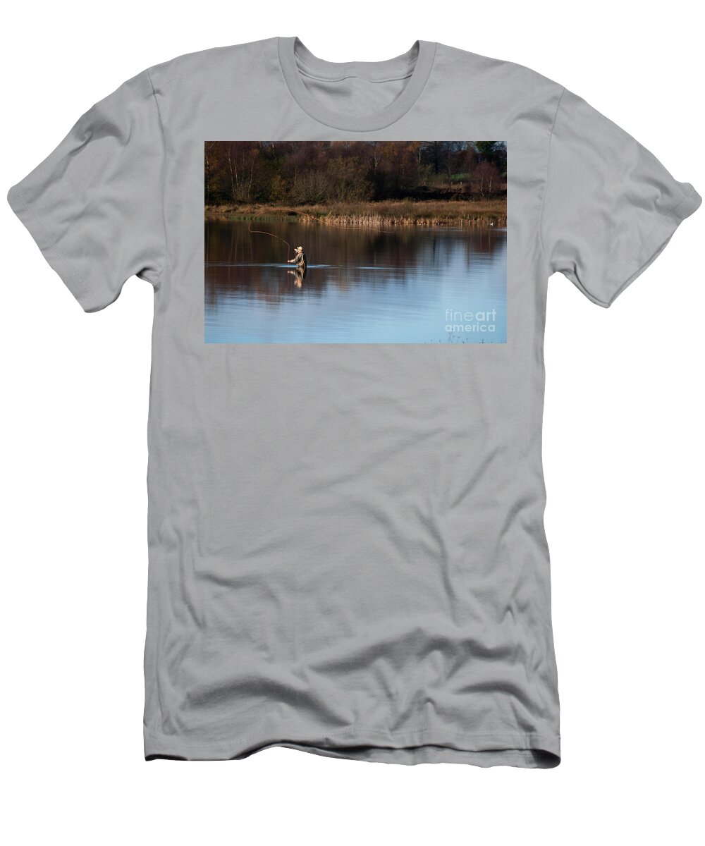 Fly Fishing T-Shirt featuring the photograph The Cast by Steve Purnell